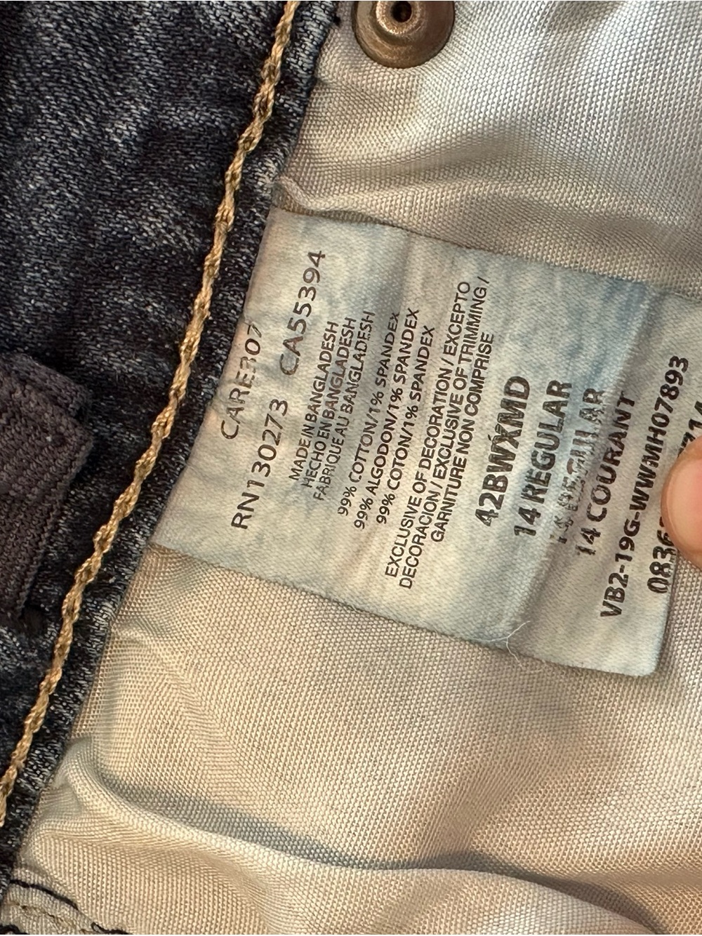 Wrangler Kids Dark Blue Denim Jeans with Contrast Stitching - Picture 4 of 4